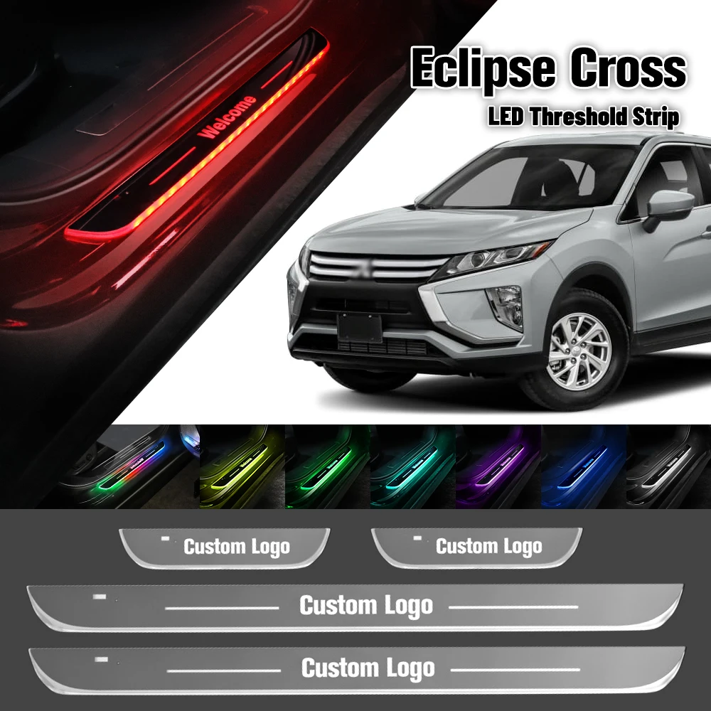 

For Mitsubishi Eclipse Cross 2017-2023 Car Door Sill Light Customized Logo LED 2022 Welcome Threshold Pedal Lamp Accessories