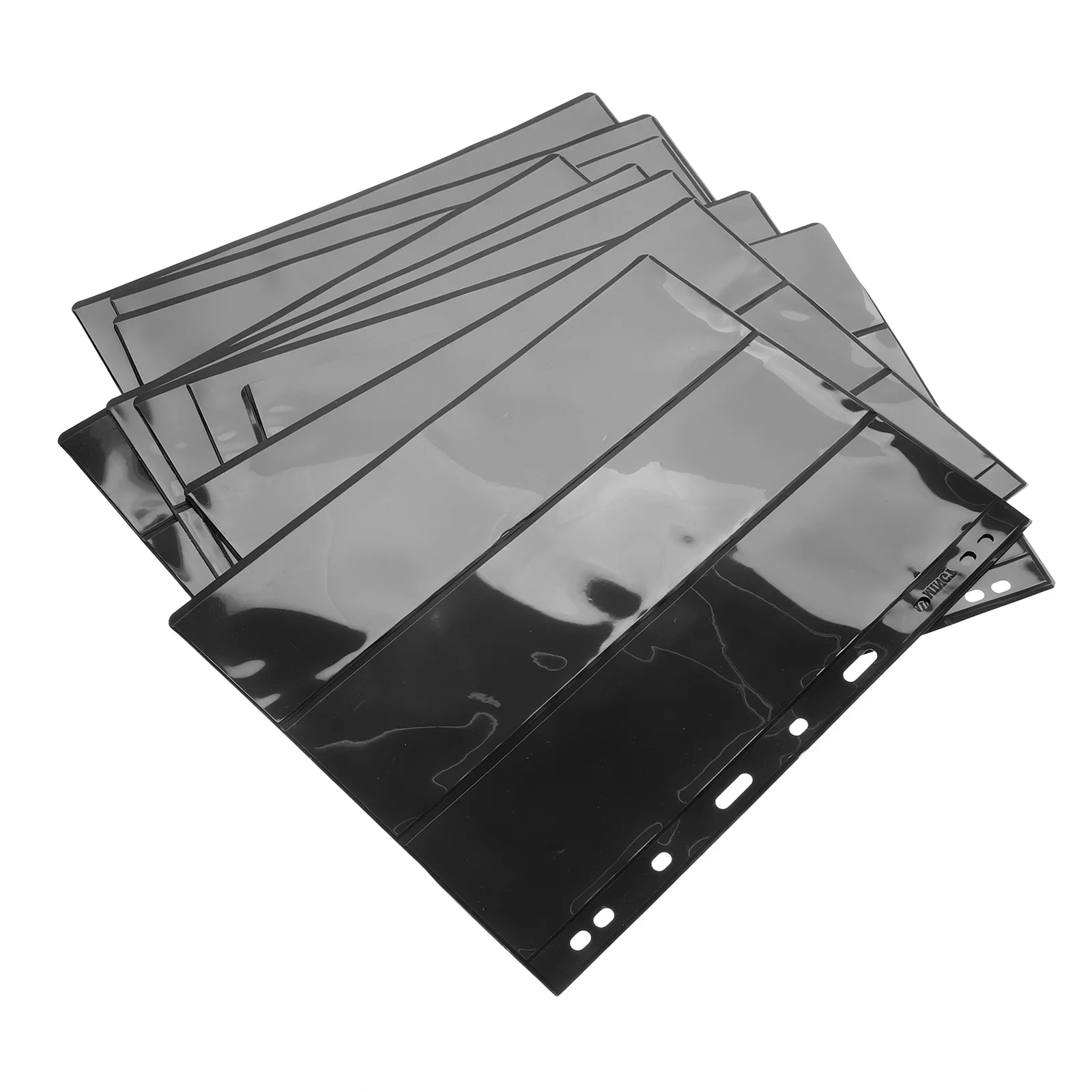 

10pcs Album For Collectors 3-Slot Pet Stamp Storage Sleeves Protector Photo Sleeves Sheets Holder
