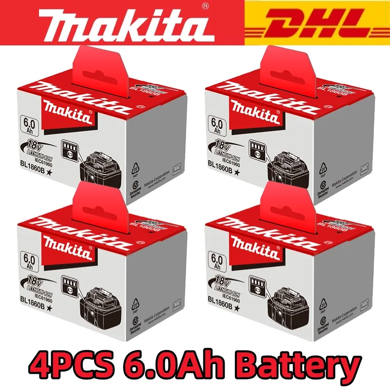 100% batterie Rechargeable Lithium-ion d'origine Makita 18V 6000mAh 18v Batteries de remplacement BL1860 BL1830 BL1850 BL1860B