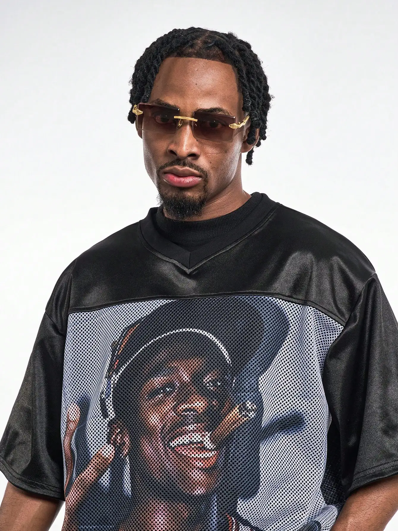 Maglia stampata, maglia da basket a maniche corte in rete traspirante