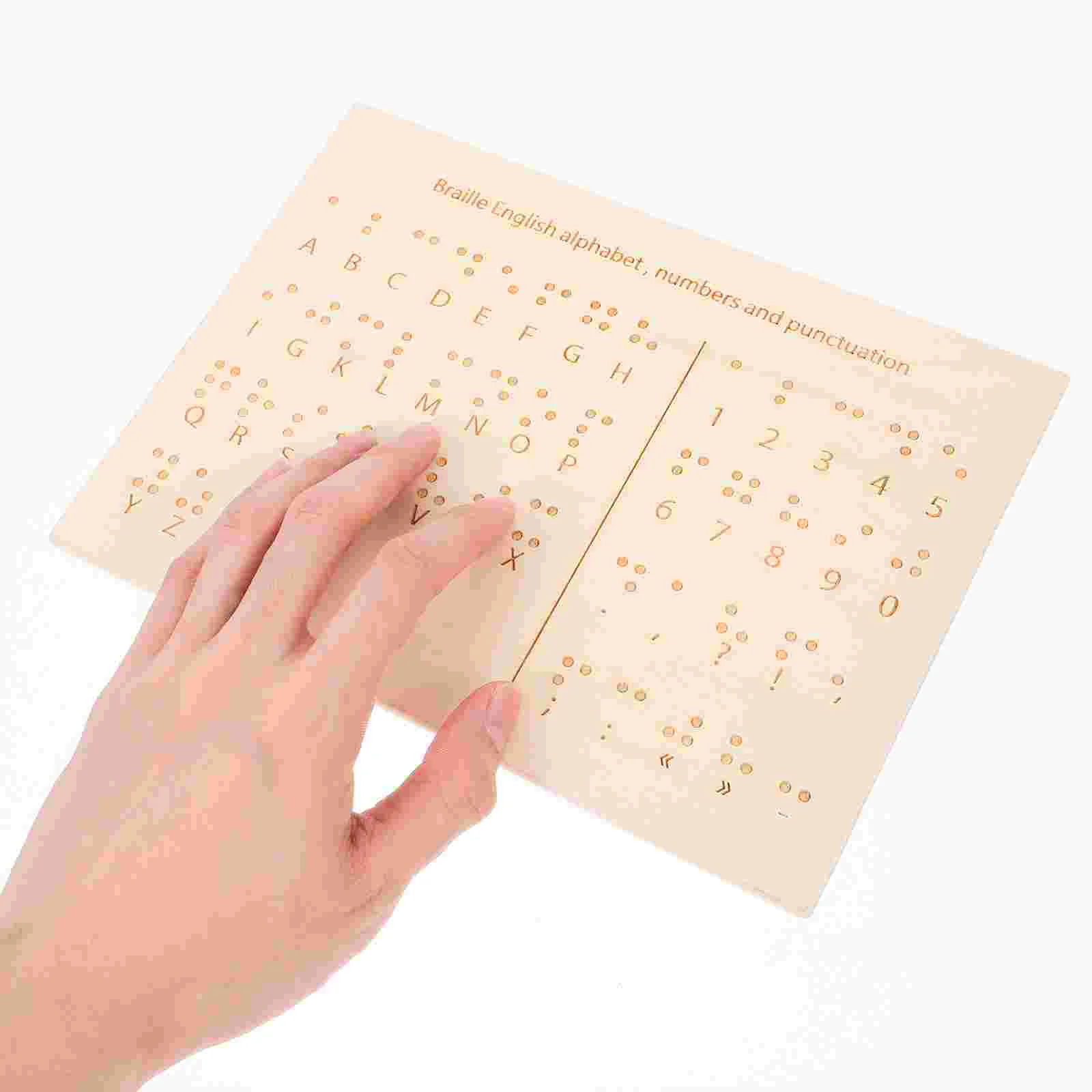 Braille Educational Equipment Blind People Letter Boards Number Supplies Auxiliary Learning Essential Wood