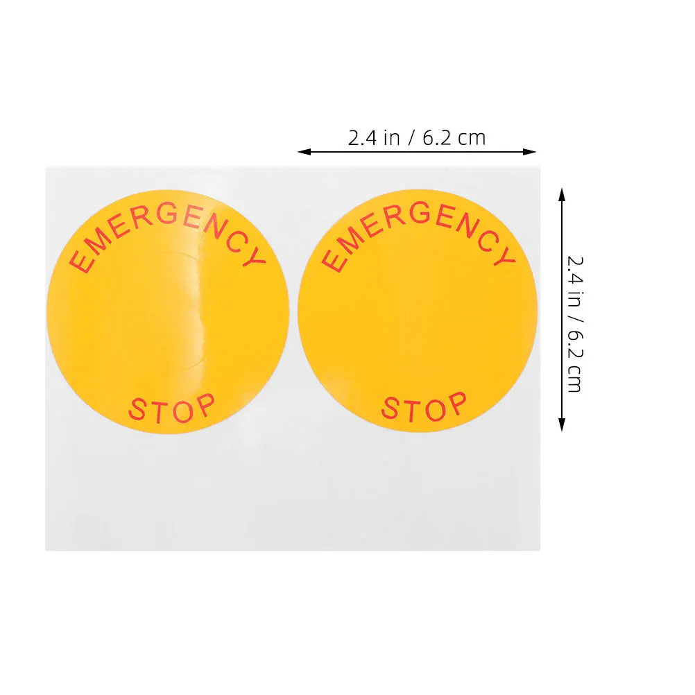 4pcs Emergency Stop Decals Safety Warning Sign For Machinery Equipment Indicator Sticker Industrial Use Traffic Safety