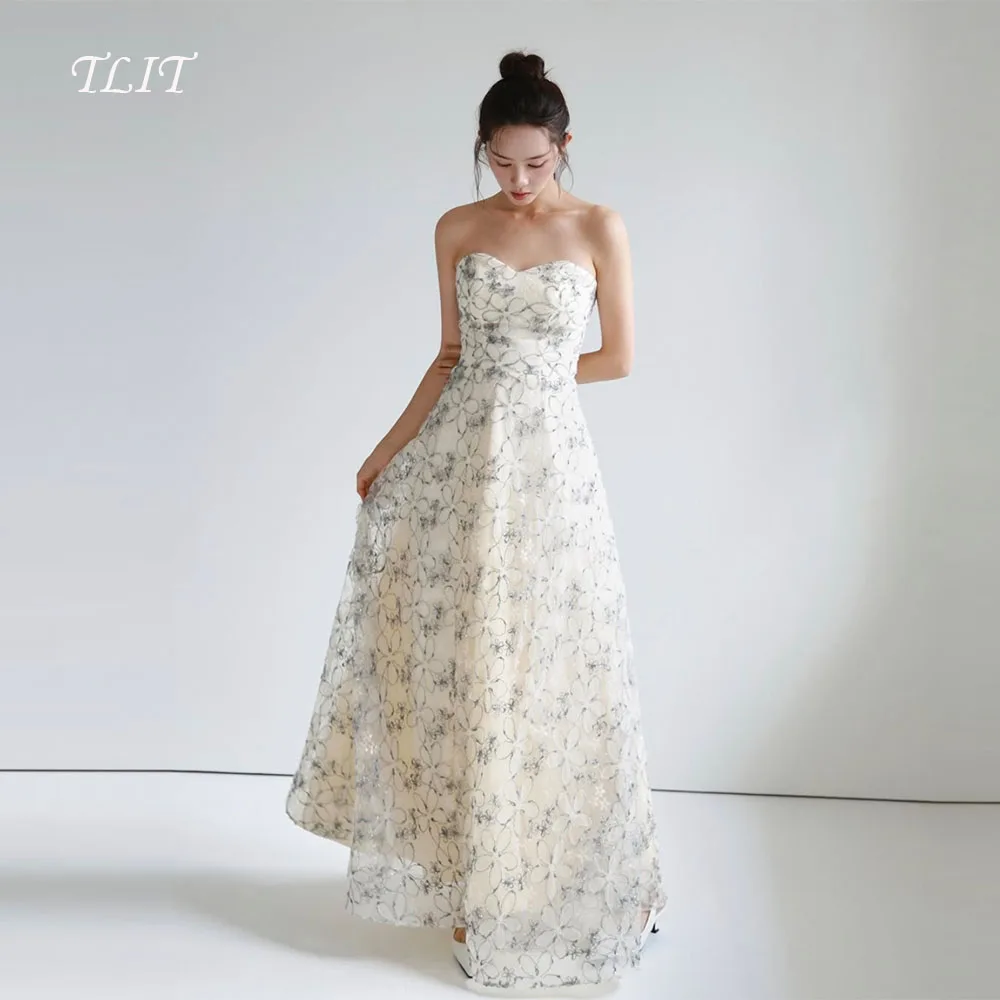 فساتين سهرة على شكل حرف a مزينة على شكل حرف a من TLIT للحفلات الراقصة على شكل قلب فساتين بطول الأرض مخصصة فساتين بوليرو طويلة