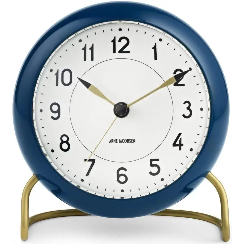 

Elegant 11 cm Diameter Table Clock with Snooze Function in Blue