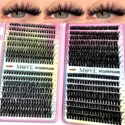 640/280Ps DIY Fluffy Lash Clusters 30D-80D Thick Eyelash Clusters D Curl Wispy Individual Lashes Mix Cluster Eyelash Extensions