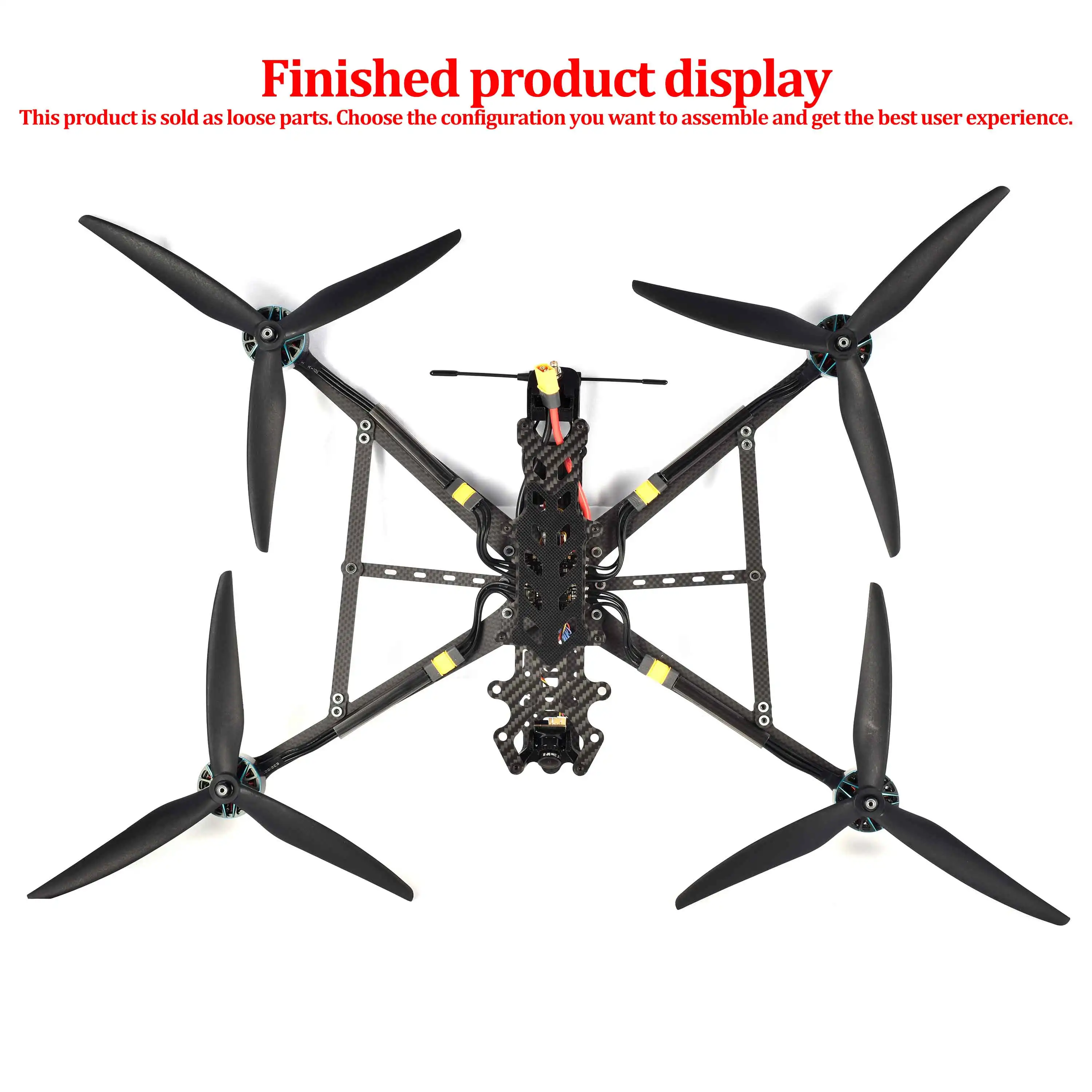 DF-V2 10inch DIY Carbon Fiber Frame Kit KV900 Brushless Motor F405 FC 65A ESC 1050 Propeller 2W VTX Camera ELRS 915/2.4G Receive