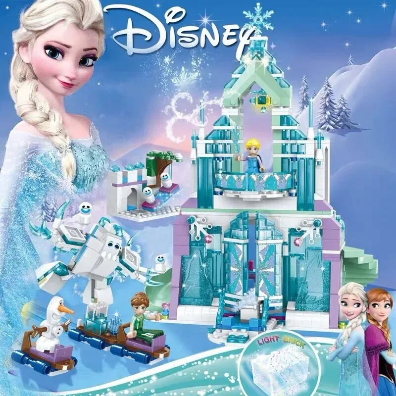 Disney Frozen 2 Snow World Series The Elsa Magical Ice Castle Set Building Blocks Bricks Children Boy Girl Educational Gift Toys