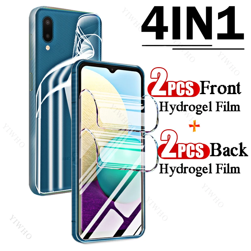 Film hydrogel 9 en 1 pour Samsung Galaxy A02, couverture complète avant et arrière, protecteurs d'écran d'empreintes digitales pour Samsung A02, objectif de caméra HD