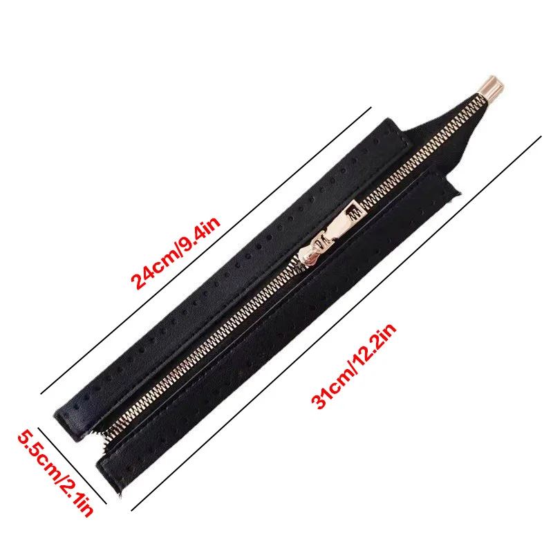 DIY Handmade Bag Zipper Accessories, Bag Making and Modification Zipper Accessories, 31cm Pu Metal Zipper Woven Bag Accessories