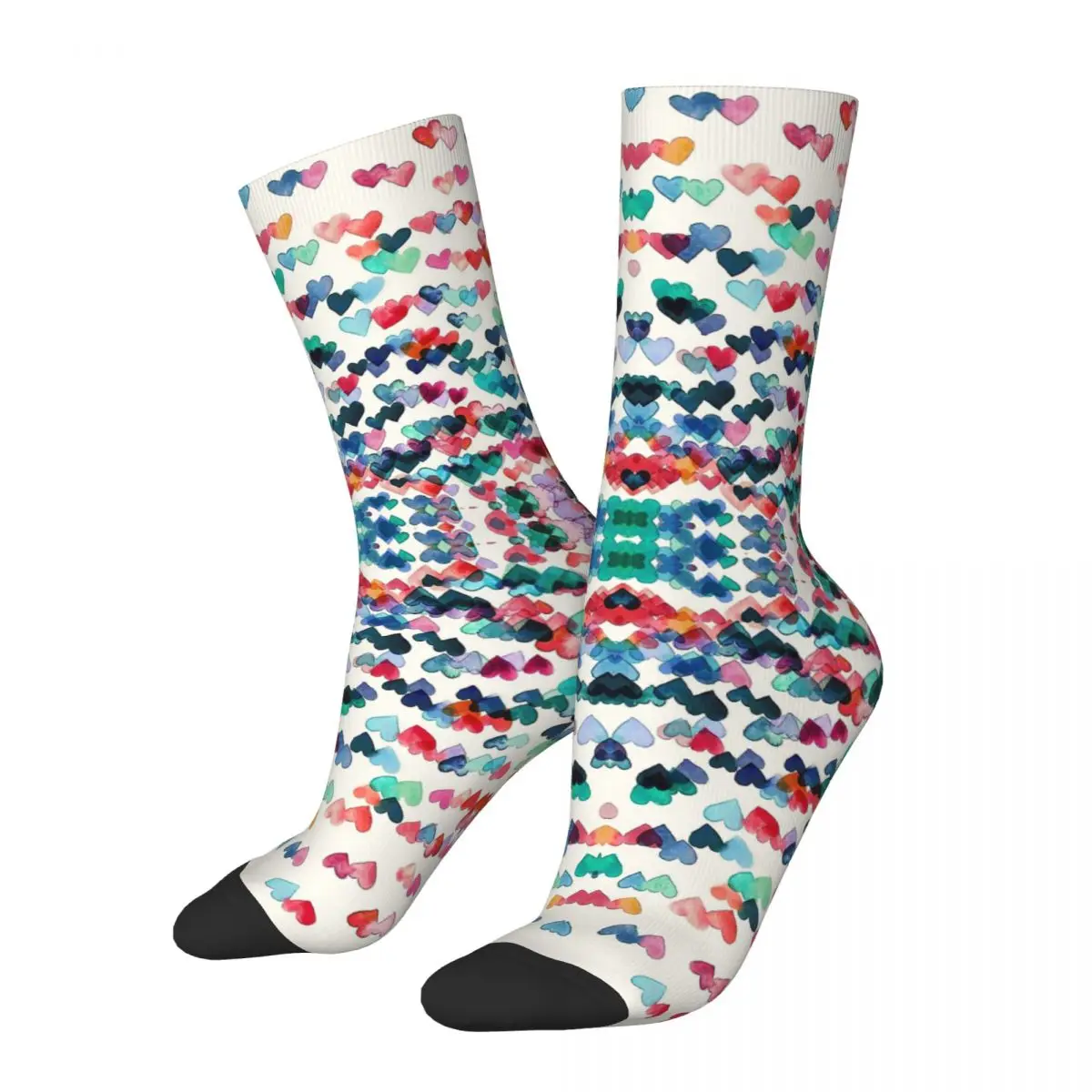 Heart Connections Watercolor Painting Socks Male Mens Women Summer Stockings Harajuku