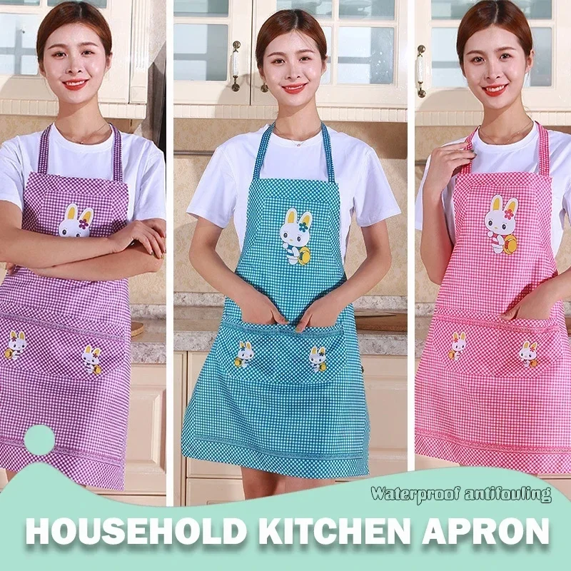 Women Apron Practical One Size Kitchen Apron Cartoon Rabbit Women Apron Kitchen Accessories Household Supplies