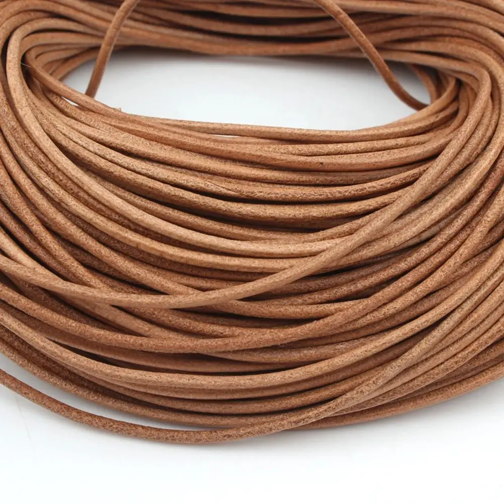 5 Meters Genuine Cow Leather Cords 1mm 1.5mm 2mm 3mm Round Thong Rope For Jewelry Making DIY Leather Bracelet Necklace String