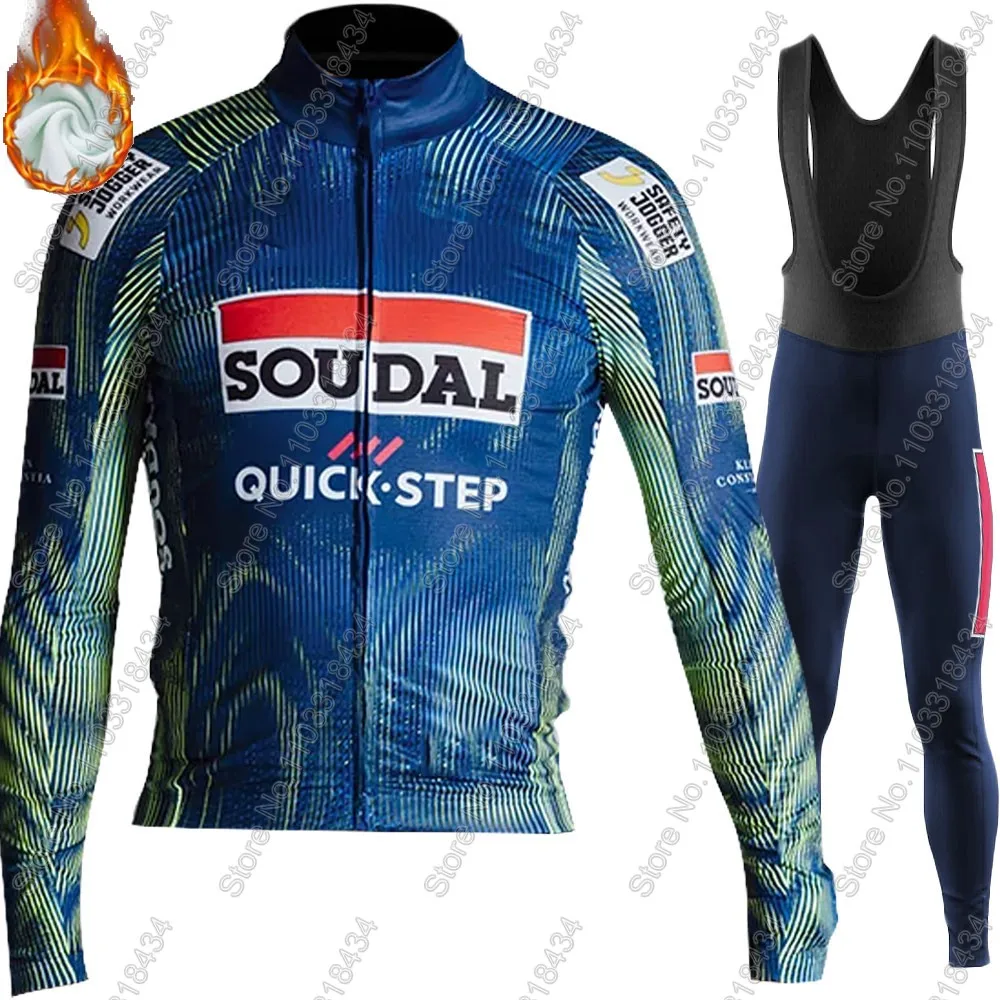 Soudal خطوة سريعة 2026 فريق الدراجات جيرسي مجموعة ملابس رسمية رجالي الصيف الشتاء بلجيكا طويلة الأكمام الدراجة الجبلية الطريق السراويل مريلة Ropa