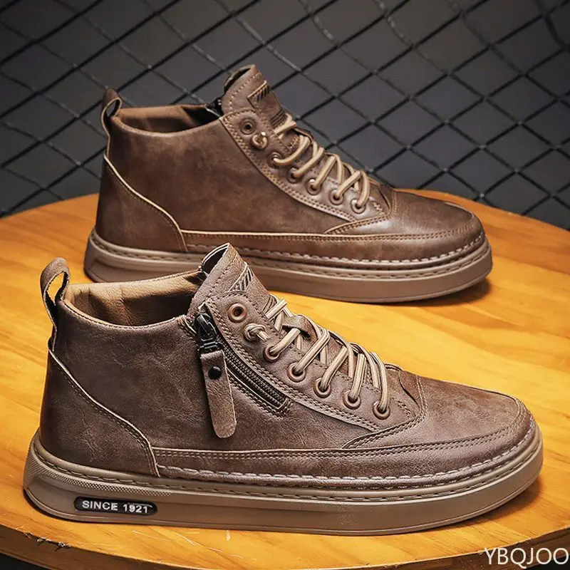 

New spring autumn men's shoes with thick soles niche design versatile height increasing simple comfortable casual men's shoes