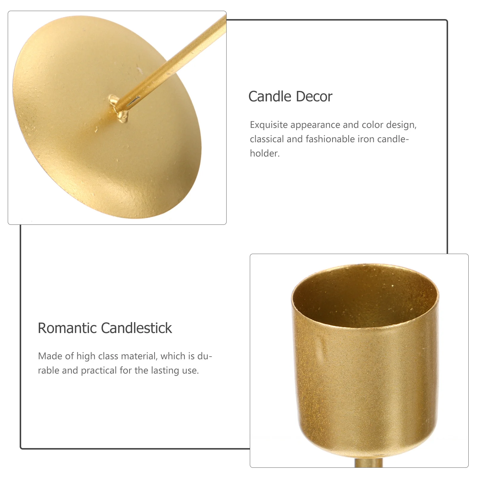 

Candlestick Holder Iron Decorative Iron Candlestick Home Conical Wax European Romantic Wedding Banquet Classic Practical