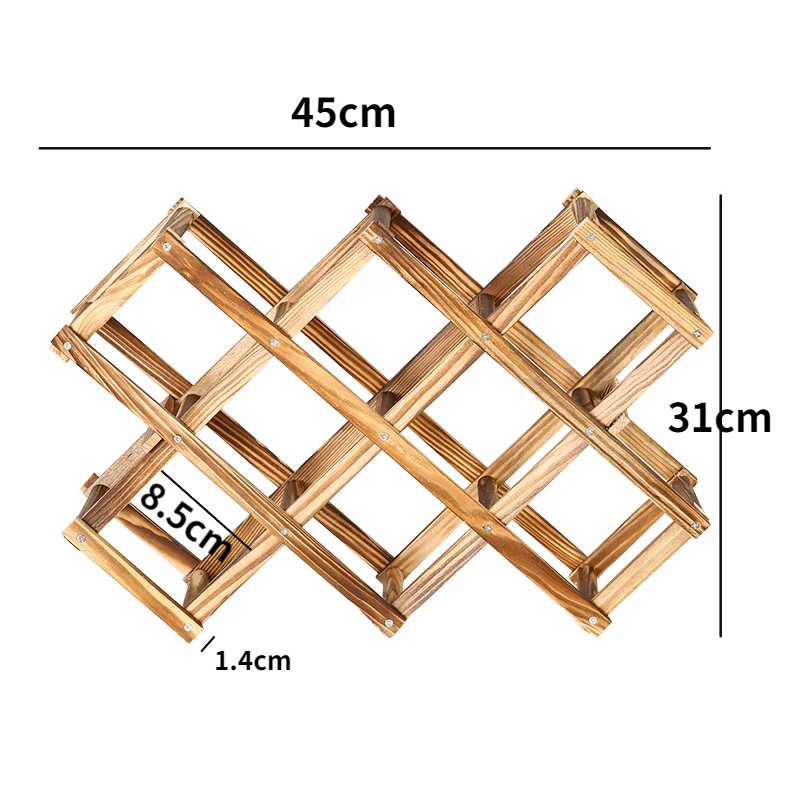 Porte-bouteilles de vin en bois T1, créatif, pratique, pliable, décoratif, armoire, présentoir à vin rouge, supports de rangement