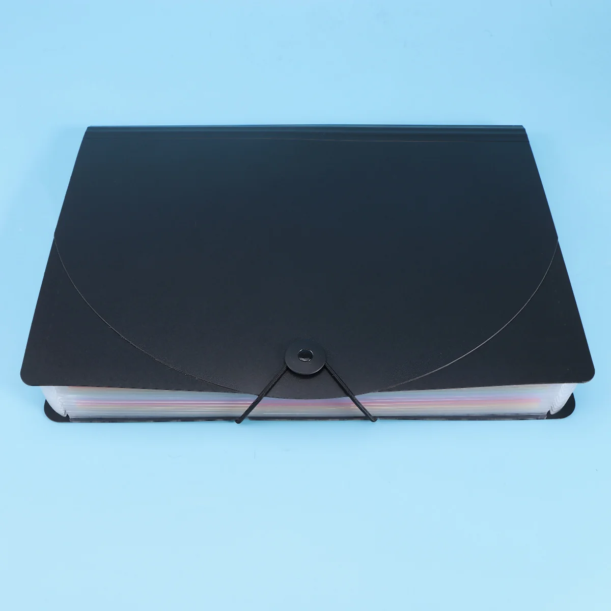 

1PC Practical 12 Grid Rainbow File Folder Multilayer A4 Size Portable Accordion Folder Document File Folder