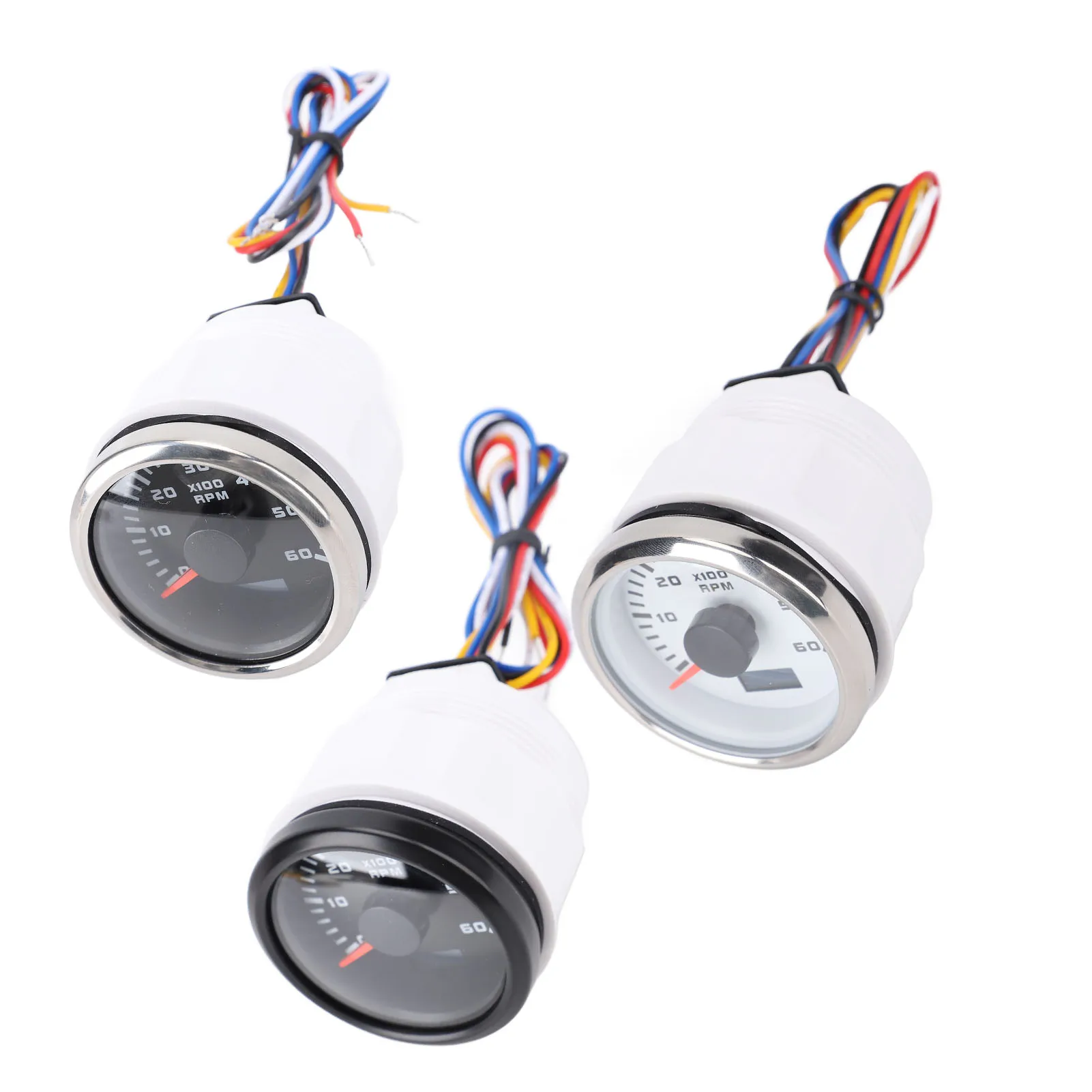 Tachometr samochodowy 52mm 2 cale 6000RPM z licznikiem motogodzin, 7-kolorowe podświetlenie, zestaw miernika obrotów do ciężarówki, traktora, samochodu, kampera, łodzi, nowy