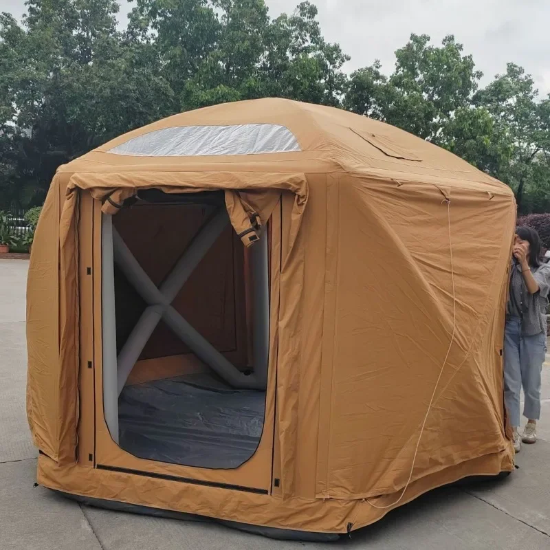 Family Hexagon Inflatable Tent Outdoor Thickened Waterproof Double Layer Middle East Saudi Arabia Pipe Tent For Camping Beach