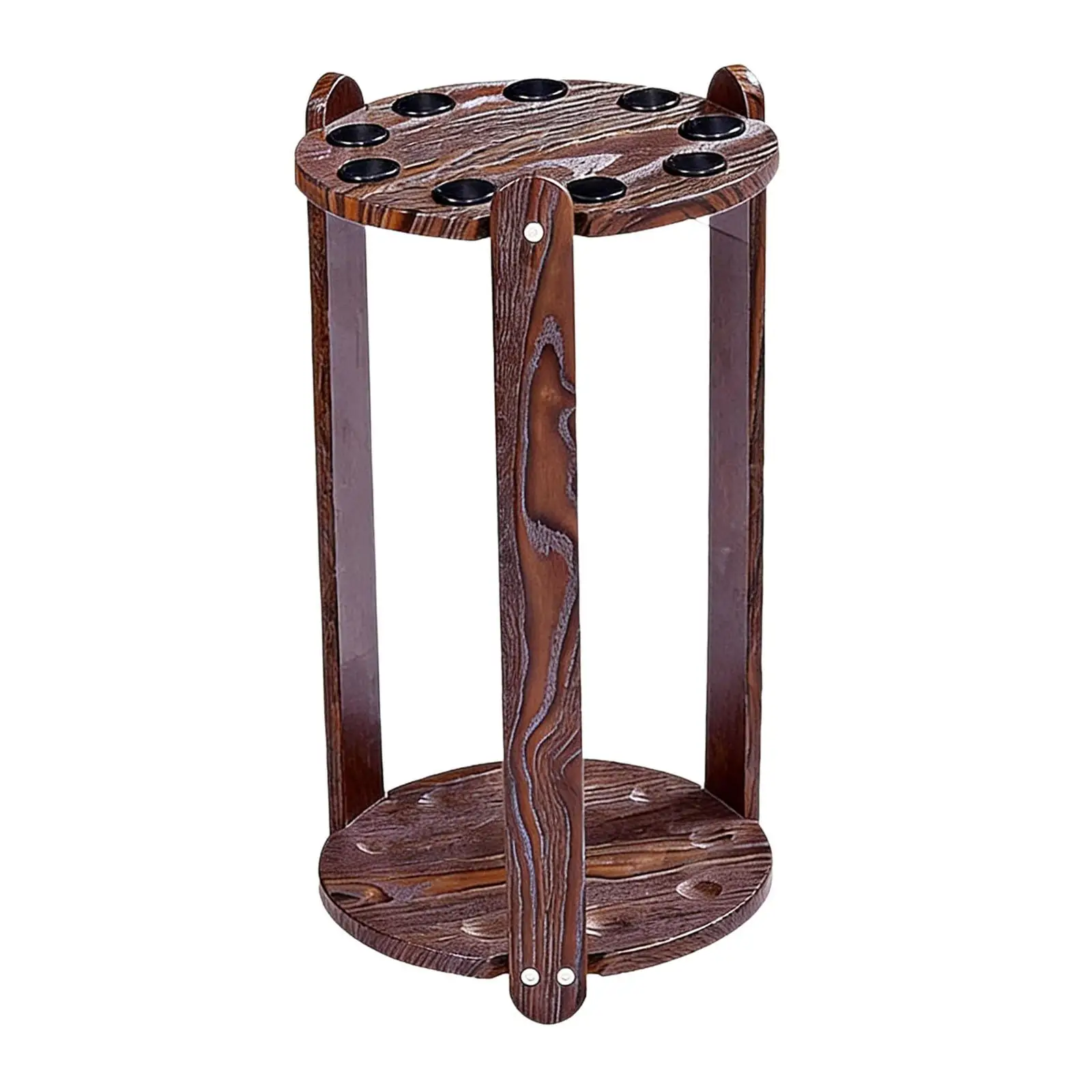 

Pool Cue Rack Wood Floor Stand 9 Slot Billiard Stick Holder Organizer for Game Room Accessories Storage