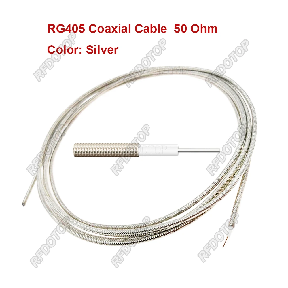 Semi-Flexible Silver RG405 Coaxial Cable High Frequency Test Cable 50ohm 086 RF Coaxial Cable Pigtail Jumper Blue/Red/Silver