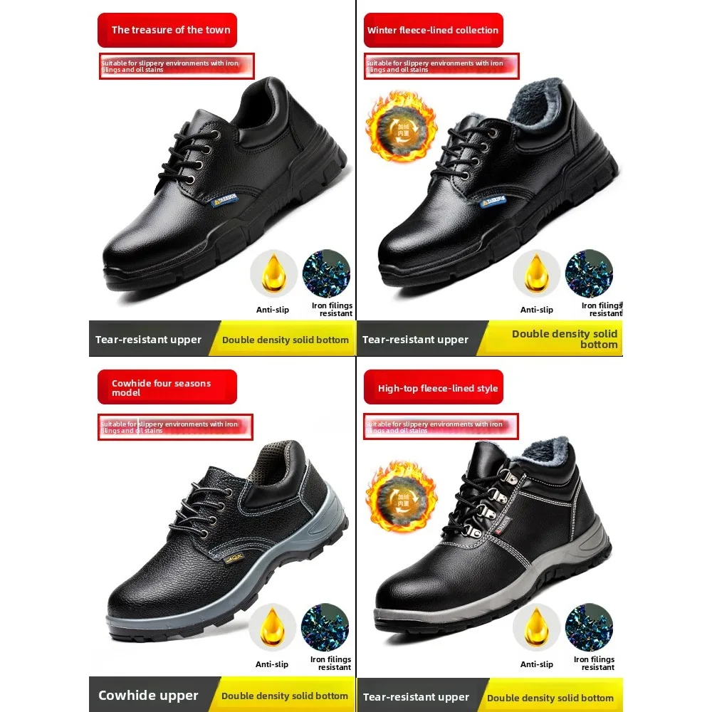 Scarpe antinfortunistiche da uomo resistenti con punta in acciaio: anti-sfondamento, anti-perforazione, isolate, antiscivolo per scarpe di protezione del lavoro