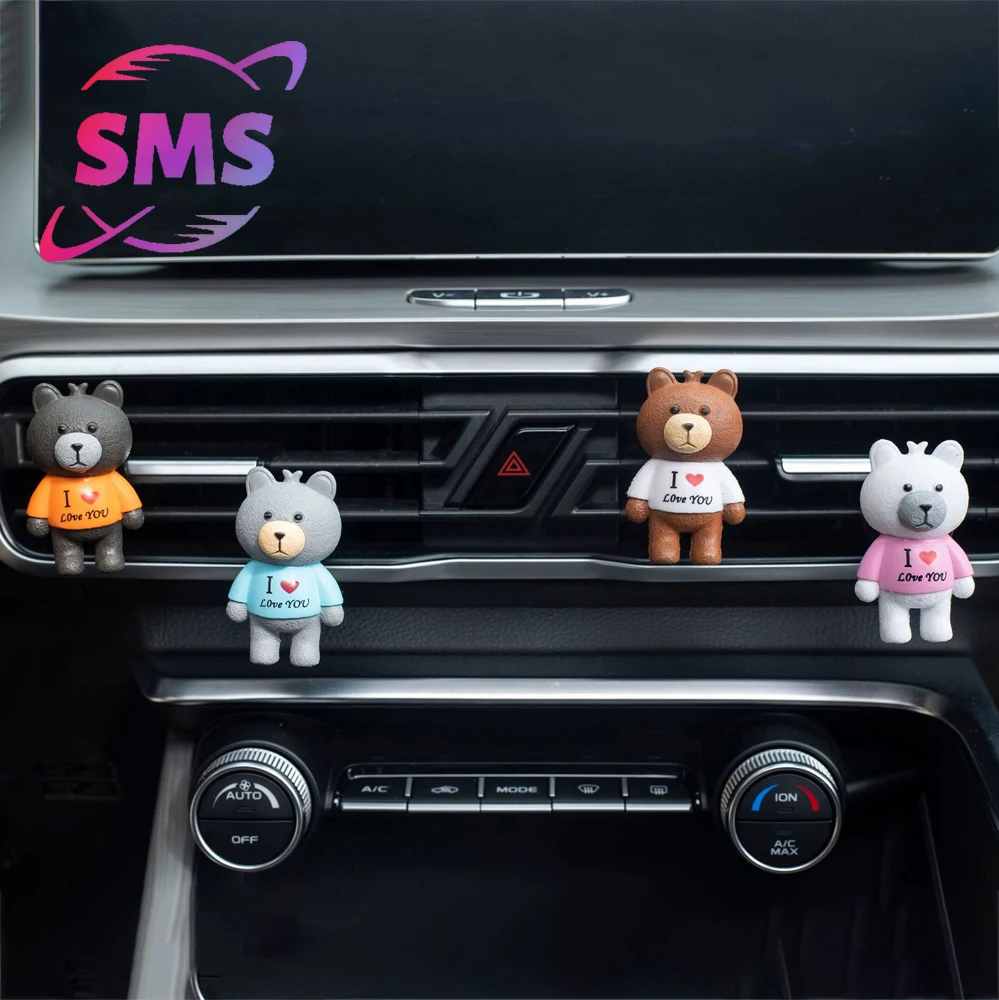 4 قطع سيارة الحب الدب الروائح الديكور الداخلي منفذ هواء السيارة مشبك العطور لمرسيدس بنز BMW تويوتا