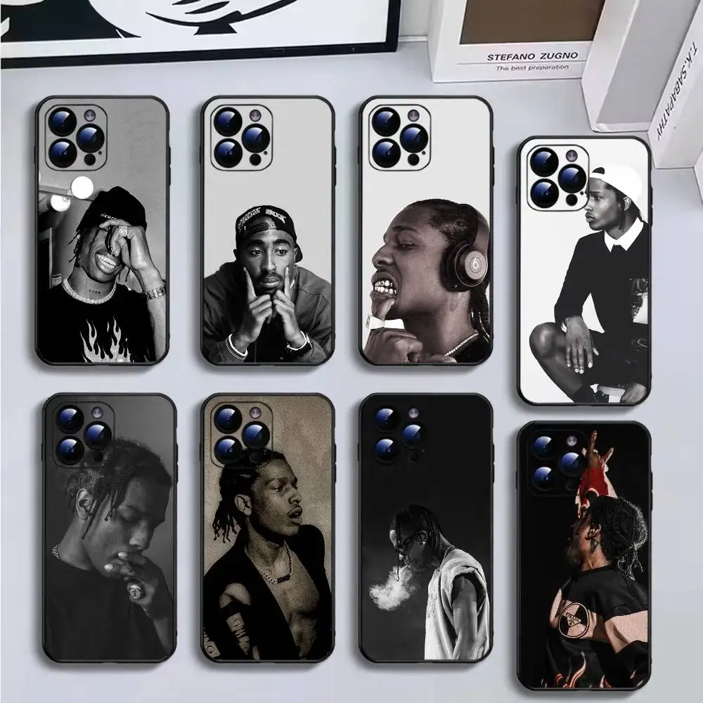 

American-Rapper-A-ASAP Phone Case For iPhone16,15,14,13,12,11 Plus,Pro Max,XS,X,XR,SE,Mini,8,7,Soft Black Cover