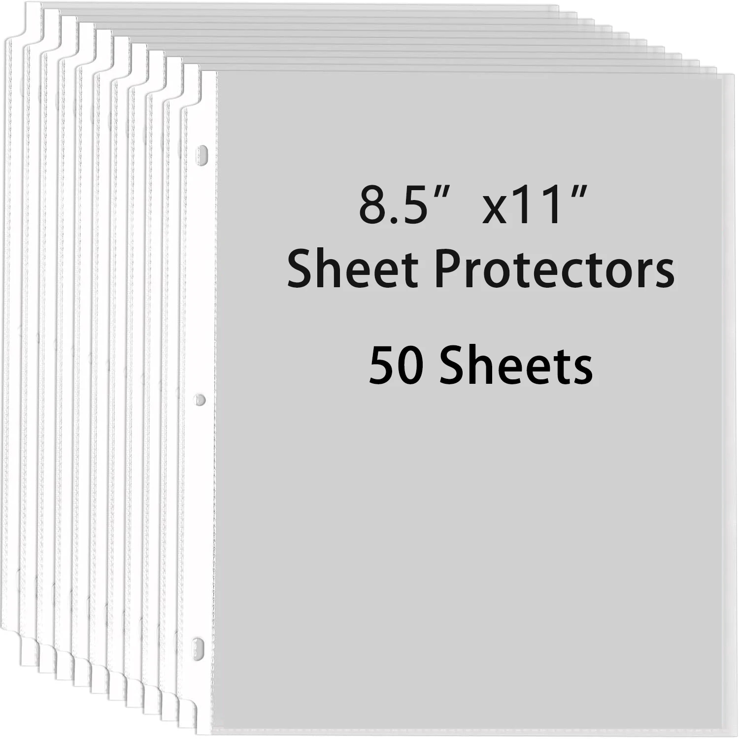50Sheet Protectors, 8.5x11 Inch Page Protectors for 3 Ring Binder, Standard Weight, Non-Glare Protector, Letter Size
