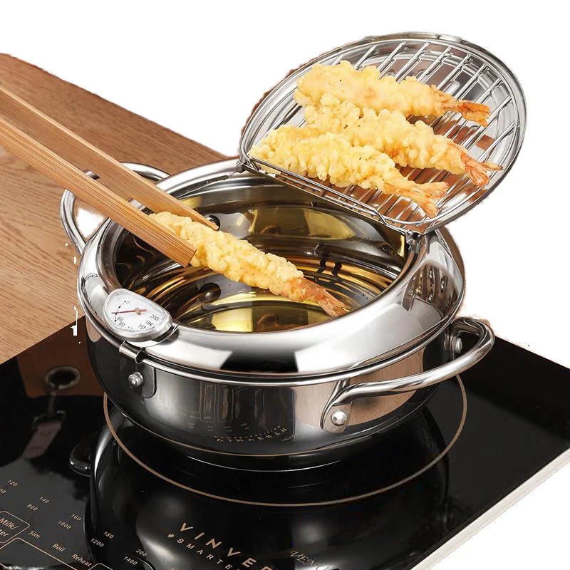 

201 Stainless Steel Small Flat Bottomed Frying Pan Nonstick Temperature Controlled for Electromagnetic Stove Gas Stove Household