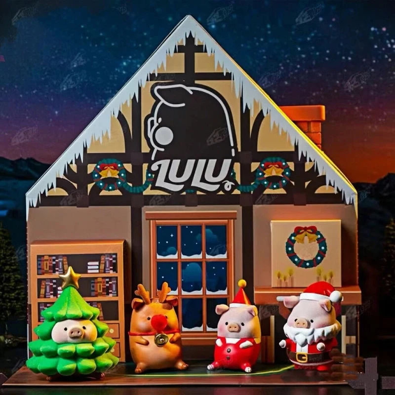 الأصلي لولو الخنزير عيد الميلاد تاون سلسلة أنيمي لعبة تخمين حقيبة الشكل صندوق غامض غرفة زخرفة جمع لعب الاطفال هدية