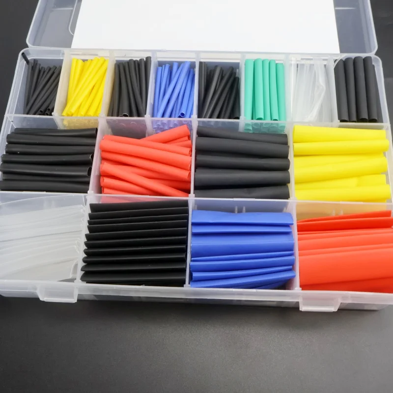 580 pieces heat shrink tubing 2:1 wire cable tie combination electric insulation heat shrink tubing set (box packaging)