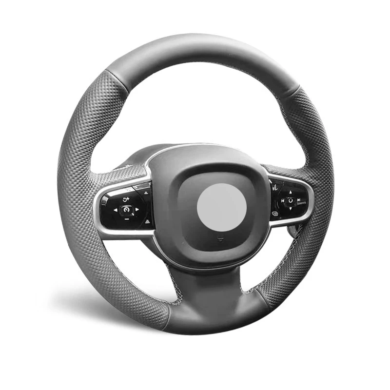 Genuine Leather Suede Steering Wheel Cover Wrap White Thread Car Accessoires Specifically for VOLVO XC90 S90 XC60 S60 V90 CC