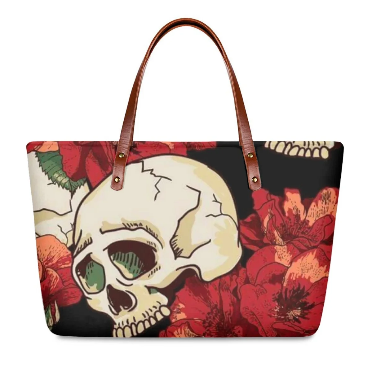 

Noisydesigns Skull Floral Print Women Top Handbag Ladies Shoulder Fashion Purses Totes Luxury 2024 Bolsa Para Mujer Dropshipping