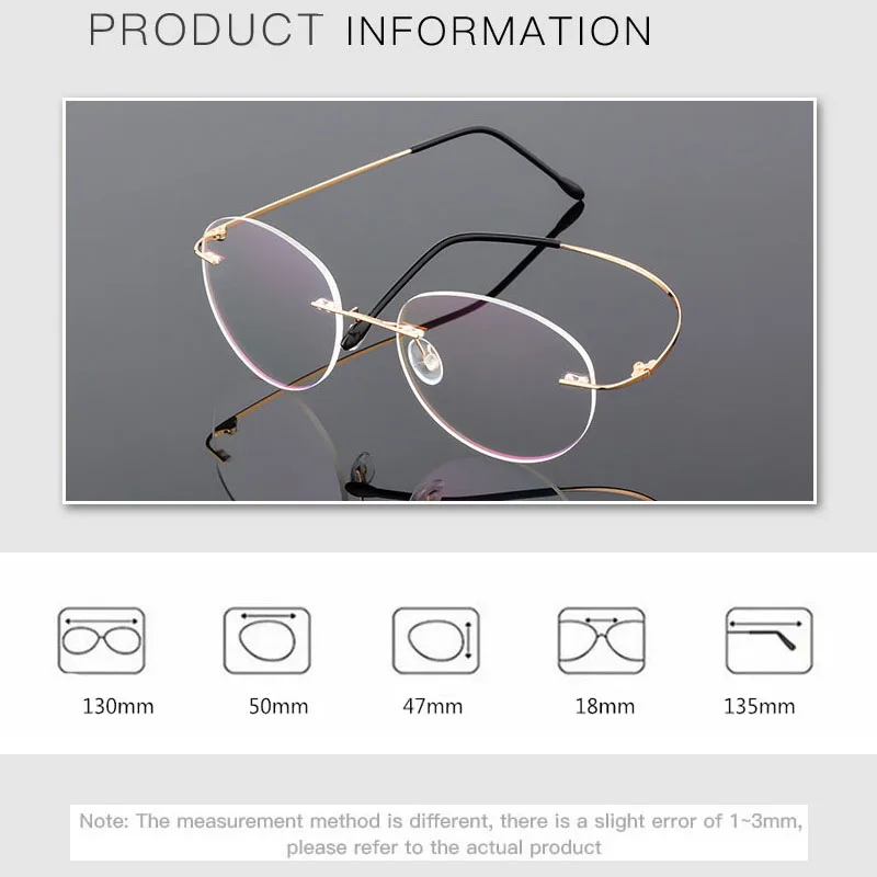 Speicher Titan Legierung Randlose Photochrome Lesebrille Männer Frauen Klar Presbyopie Brillen Outdoor Farbwechsel Gläser – Detail 3