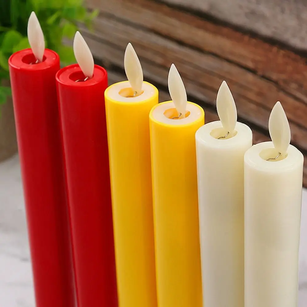 Creative LED Flameless Candles Lights Wedding Birthday Party Simulation Candles Lamp Long Electric Flickering Candlesticks