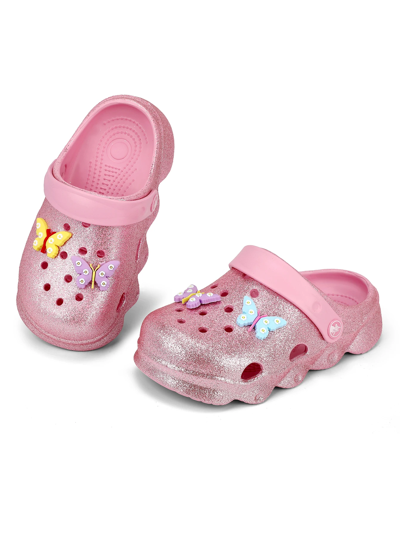Glitzer-Clog für Kinder, leichte EVA-Gartenschuhe, wasserdichte rutschfeste Sandalen, bequeme Slip-On-Schuhe für drinnen und draußen 1214 – Detail 8