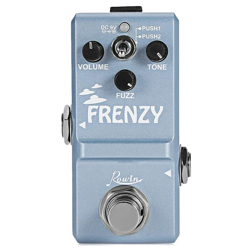 Rowin Super Tiny Pedal Fuzz Classic FRENZY Pedal de guitarra eléctrica volumen difuso Nano Ghost fuzz Mini carcasa totalmente de Metal 2 modos