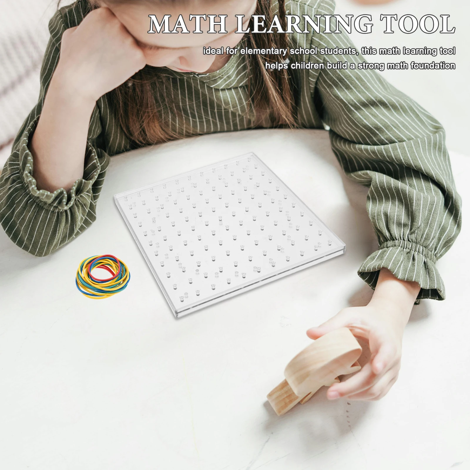 1 ensemble de géoplanche éducative double face pour enfants, développement des compétences mathématiques, création de motifs, exploration des formes, puzzle