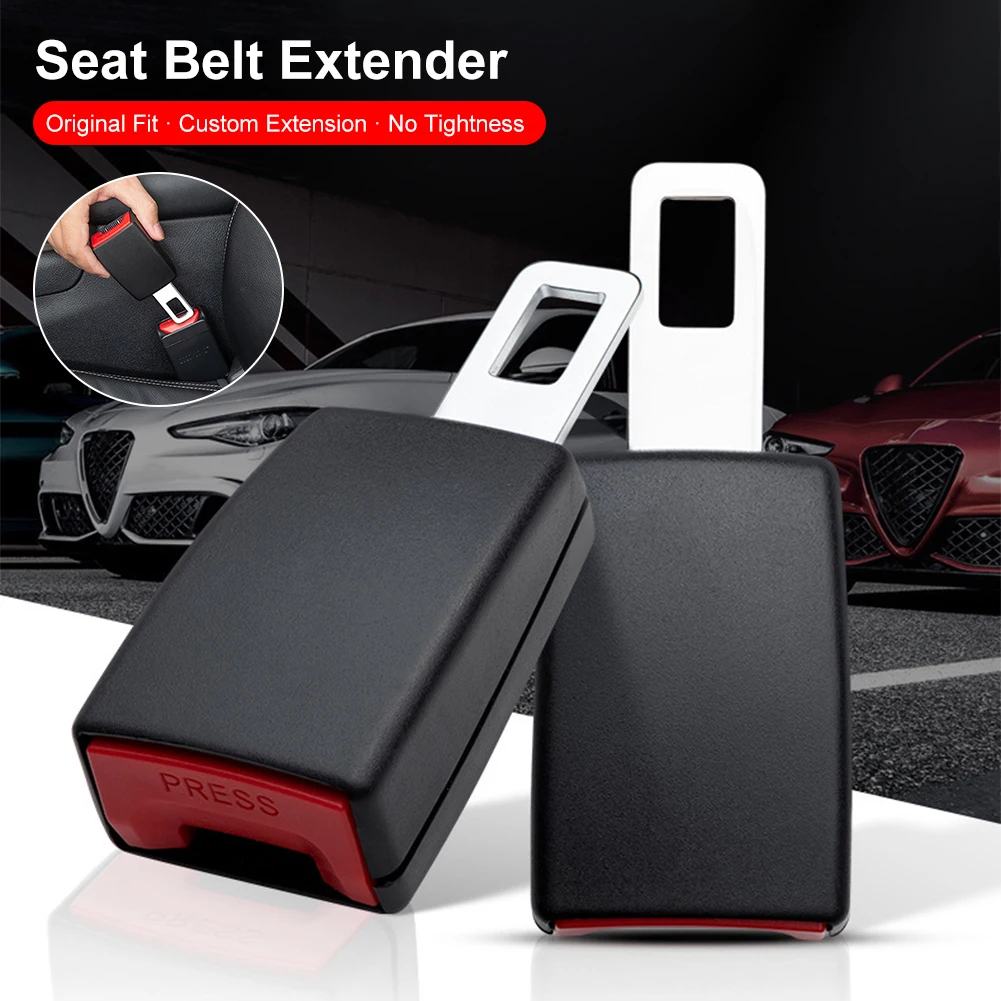 

2pcs Car Seat Belt Clip Extension Universal Car Buckle Extender Safety Belt Extension Seatbelt Lock Buckle Plug Car Accessories