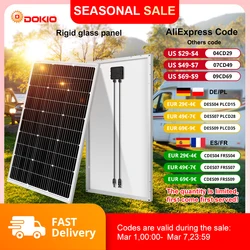 DOKIO 18V 100W-200W Rigid Solar Panel China Monocrystalline Silicon Waterproof Solar Panel #DSP-100M/DSP-100MX2 Camping/Home/RV