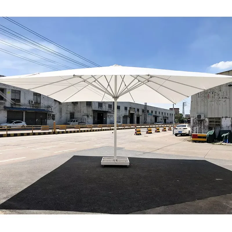 Modern Style Aluminum Outdoor Sun Umbrellas 2.5m Waterproof Commercial Crank Lift Handle Outdoor Furniture Hotels Dining