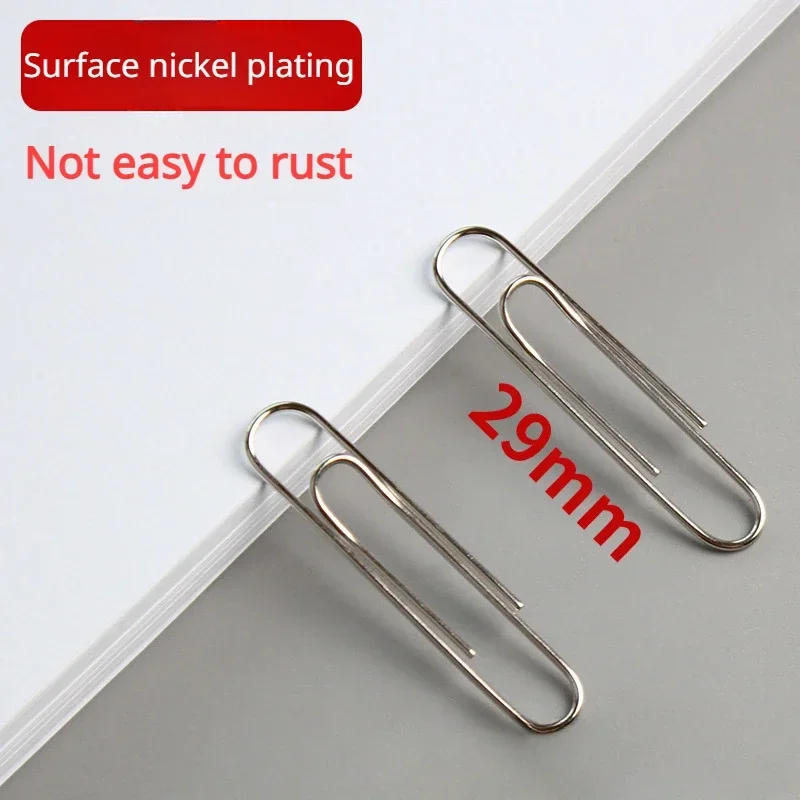 Metal Nickel Plated Paper Clips, Papelaria e Office Clip, Desk Acessórios, 3