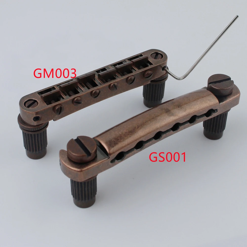 Guitar Stop Bar Tailpiece with Anchors +Tune O Matic Studs Bronze color for LP SG Guitars