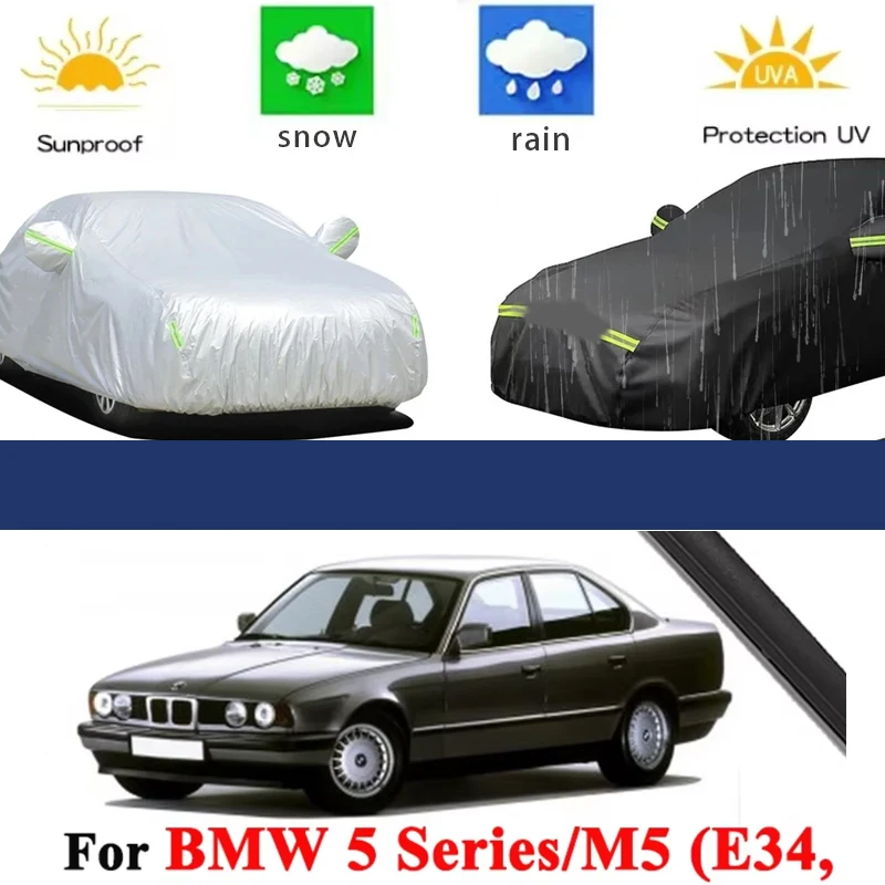 

For BMW 5 Series M5 E34 Covers 1987-1996 Full Car Covers Outdoor Sun Anti UV Rain Snow Dust Protection Oxford Cloth Accessories