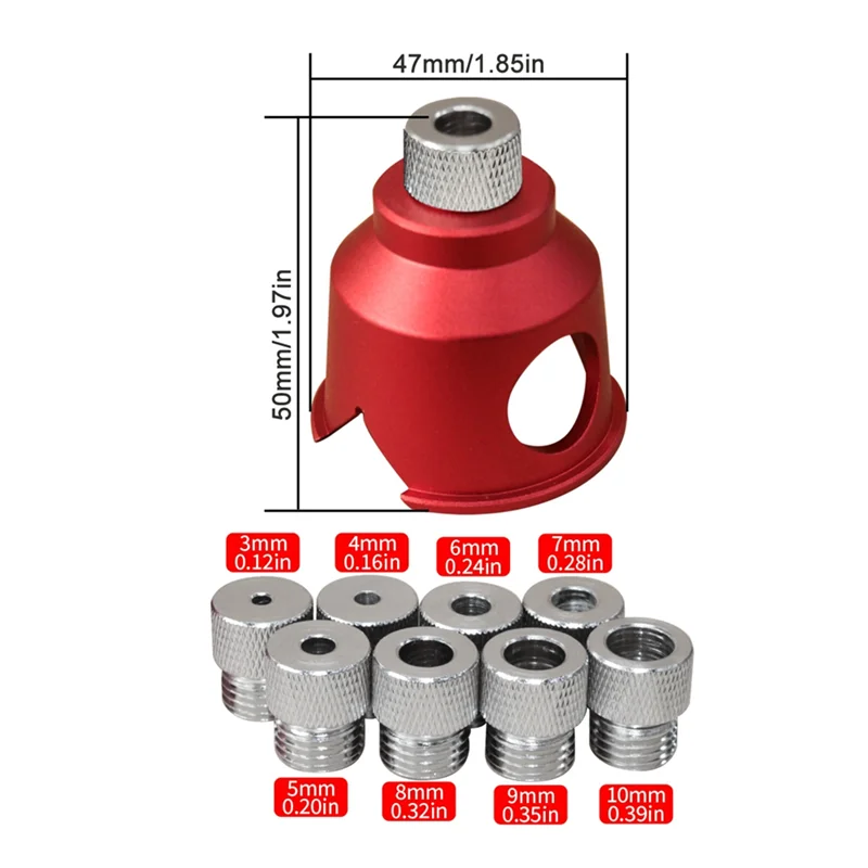 

A88E-8 Steel Drill Bushings Vertical Drill Guide Pocket Hole With 3-10Mm Drill 90 Degree Straight Hole Drilling Positioner
