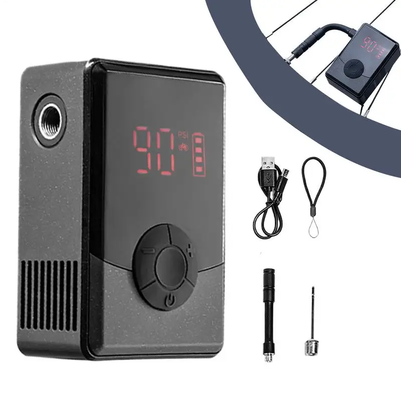 

Портативный велосипедный насос для шин, воздушный насос для шин, беспроводной компактный насос с умной защитой для скутера, мотоцикла, велосипеда, мяч