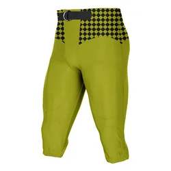 Custom Plaid Football Pants with Belt for Men Youth Running Cropped Pants Add Your Name Number Logo Multiple Colors