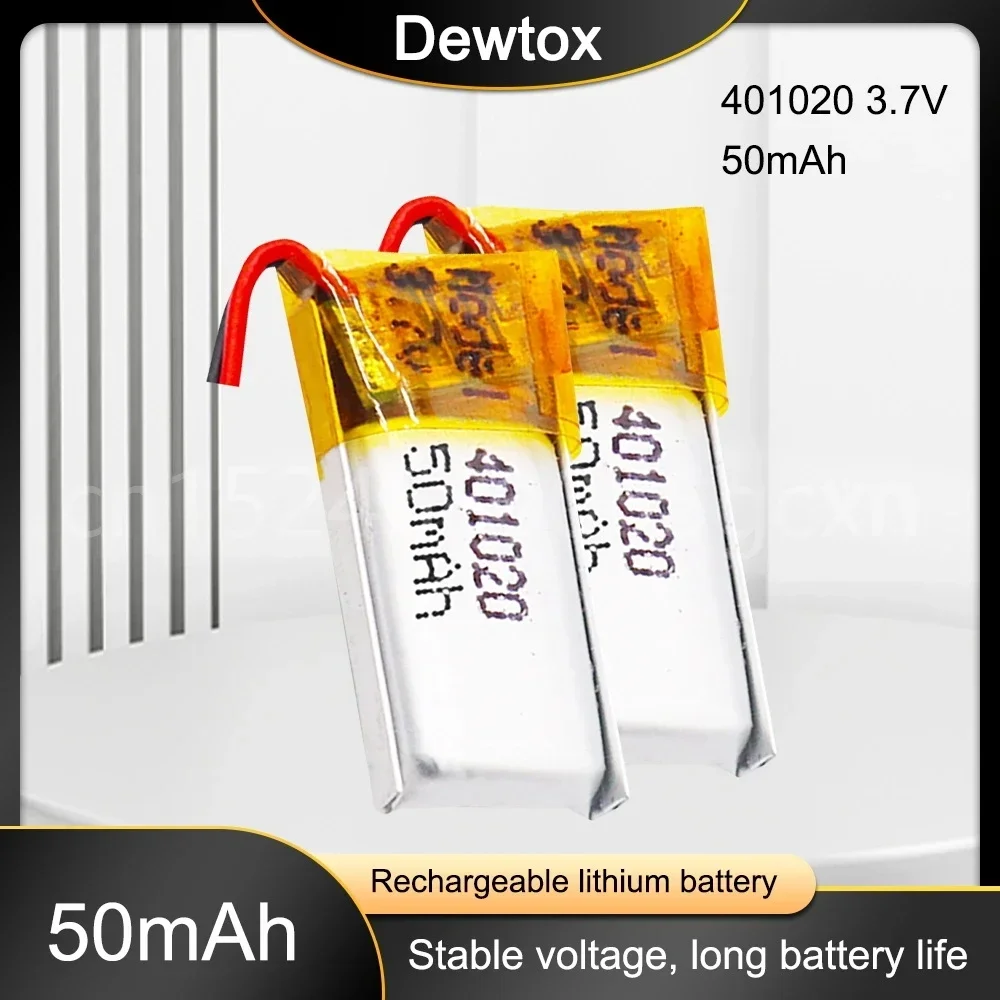 50mah 3.7v 401020 Lithium polymer Li-po Rechargeable Battery For Toys Cars Bluetooth speaker Bluetooth headset digital products