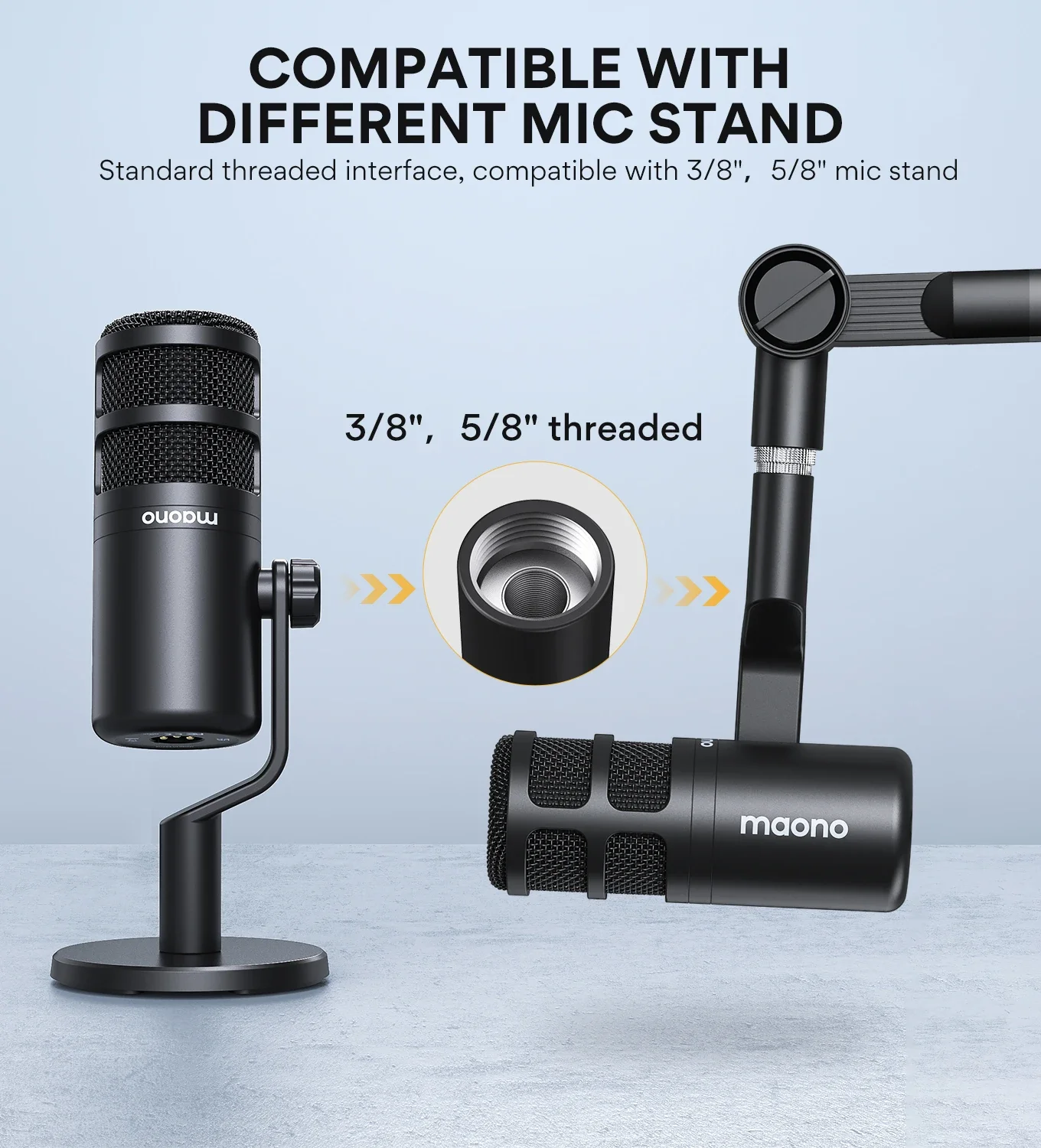 

-MAONO Professional XLR Dynamic Microphone USB Microfone With Two People For Podcast Gaming Sound Card Headphone Speaker Bundles